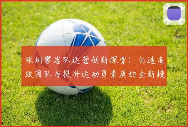 深圳攀岩队运营创新探索：打造高效团队与提升运动员素质的全新模式